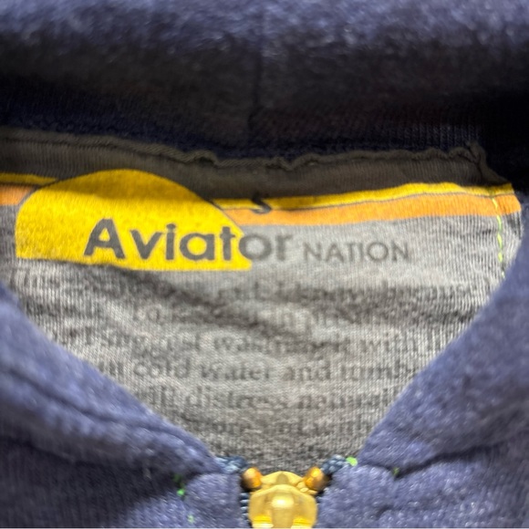 AVIATOR NATION 5-STRIPE ZIP HOODIE WOMEN'S CHARCOAL SIZE Small Worn Twice Soft - Picture 3 of 6